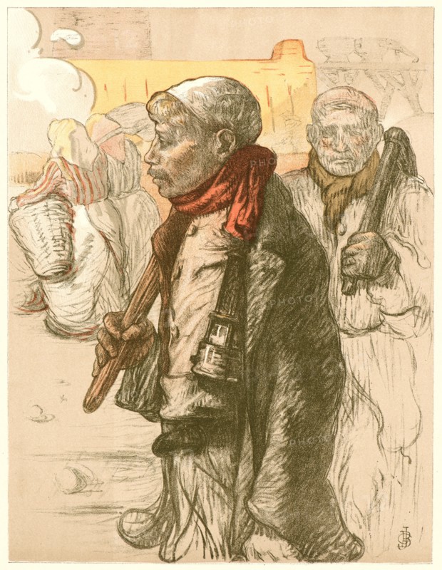 Jules-Gustave Besson (French, born 1868, active 1896â€ì1925). In the Black Country (Au Pays Noir), ca. 1898. Color lithograph on wove paper. Sheet: 405 mm x 308 mm (15.94 in. x 12.13 in.).