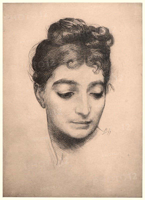 Félix Bracquemond (French, 1833 - 1914). Portrait, 1877. Collotype after a drawing on wove paper. Sheet: 405 mm x 308 mm (15.94 in. x 12.13 in.).