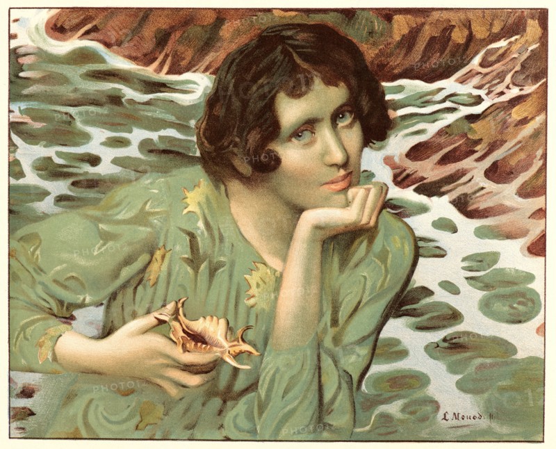 Lucien Hector Monod (French, active late 19th century). La Voix des Sources, ca. 1899. Color lithograph on wove paper. Sheet: 405 mm x 308 mm (15.94 in. x 12.13 in.).