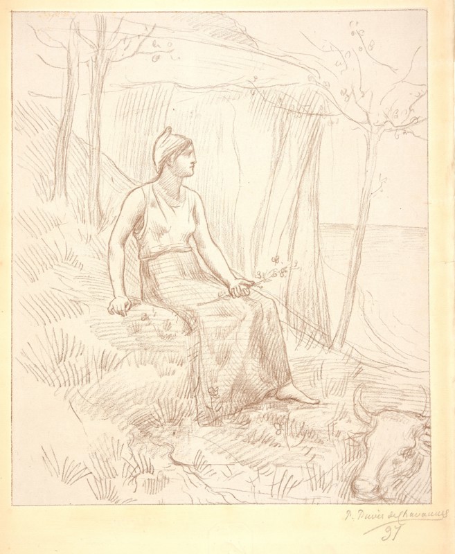 Pierre Puvis de Chavannes (French, 1824 - 1898). Normandie, 1893. From L'Estampe originale. Lithograph.