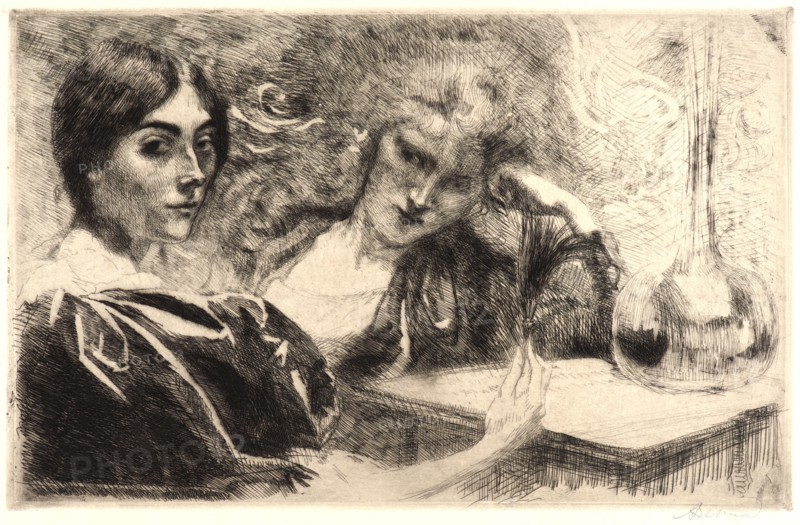 Albert Besnard (French, 1849 - 1934). The Morphine Addicts (Morphinomanes), 1887. Etching on Japan vellum paper. Only state.