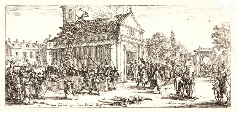 Jacques Callot (French, 1592 - 1635). Devastation of a Monastery (Devastation d'un Monastere), 1636. From The Small Miseries of War (Les Petites MisÃ¨res de la Guerre). Etching. Second of two states.