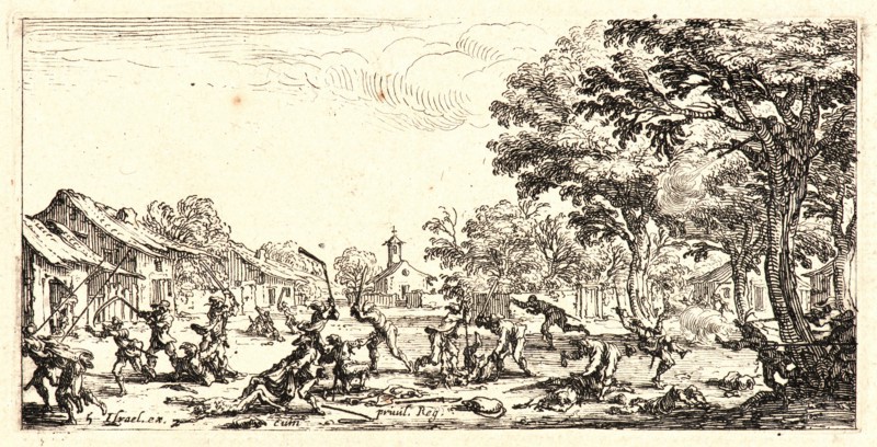 Jacques Callot (French, 1592 - 1635). The Revenge of the Peasants (La Revanche des Paysans), 1636. From The Small Miseries of War (Les Petites MisÃ¨res de la Guerre). Etching. Second of two states.
