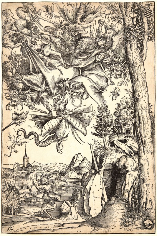 Lucas Cranach the Elder (German, 1472-1553). Temptation of St. Anthony, 1506. Woodcut. Second of two states.