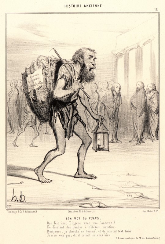 Honoré Daumier (French, 1808 - 1879). Bon Mot du Temps, 1842. From Histoire Ancienne. Lithograph on white wove paper. Image: 243 mm x 190 mm (9.57 in. x 7.48 in.) (image dimensions are for composition). Second of three states.