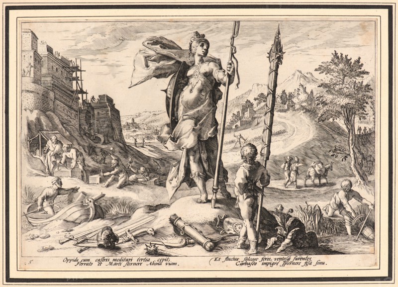 Anonymous after Hendrick Goltzius (Dutch, 1558 - 1617). The Age of Bronze, ca. 1589. From Metamorphoses. Engraving on wove paper. Plate: 176 mm x 252 mm (6.93 in. x 9.92 in.).
