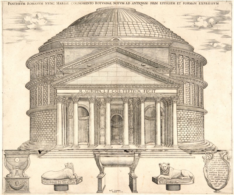 Nicolas Béatrizet (French, born 1507 or 1515, died ca. 1565). Pantheum Romanum..., 1549. Engraving. Second state.