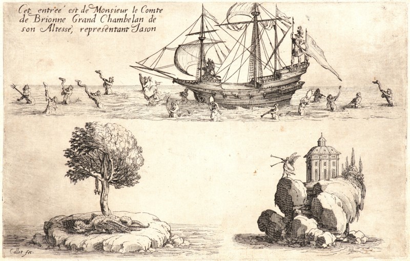 Jacques Callot (French, 1592 - 1635). Entree de M. de Brione, 17th century. From Le Combat Ã  la Barriere. Etching. Only state.