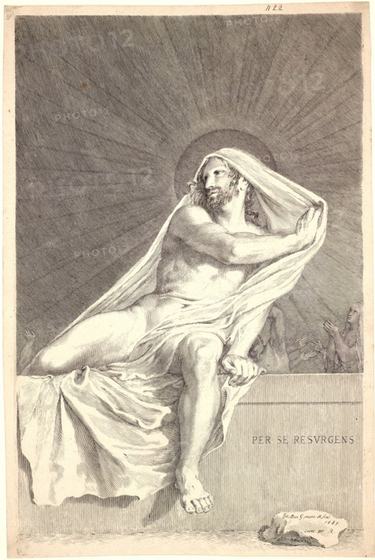 Claude Mellan (French, 1598 - 1688). The Resurrection of Christ (Per Se Resurgens), 1683. Engraving and etching on heavy laid paper. Plate: 441 mm x 282 mm (17.36 in. x 11.1 in.).
