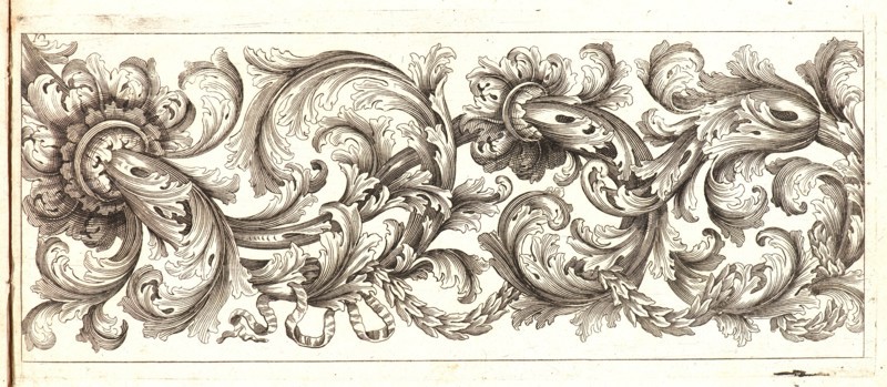 Domenico Bonavera (aka Domenico Bonaveri) (Italian, ca. 1640 - ca. 1700). Plate 12 from the set of Twelve Ornament Friezes, ca. 1670. Etching. Plate: 278 mm x 116 mm (10.94 in. x 4.57 in.).