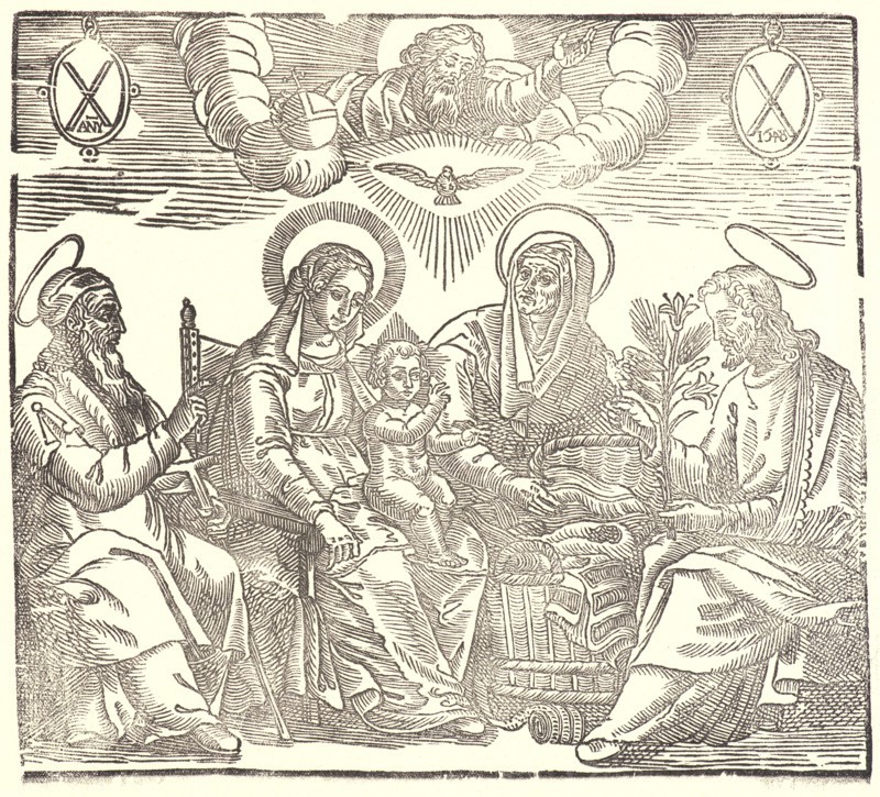 Anonymous (Italian). Holy Family, 16th century (restrike printed 19th or 20th century). Woodcut on wove paper.