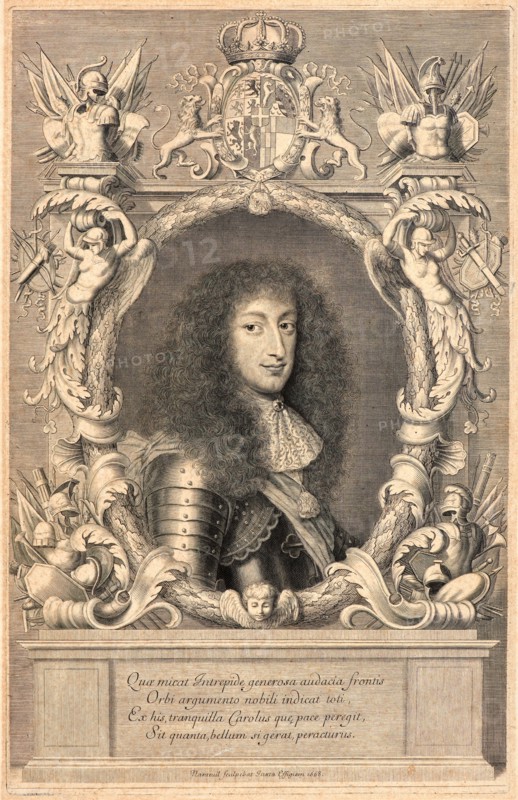 Robert Nanteuil (French, 1623 - 1678). Portrait of Charles-Emanuel, Due de Savoie, 1668. Engraving. Fourth of five states.