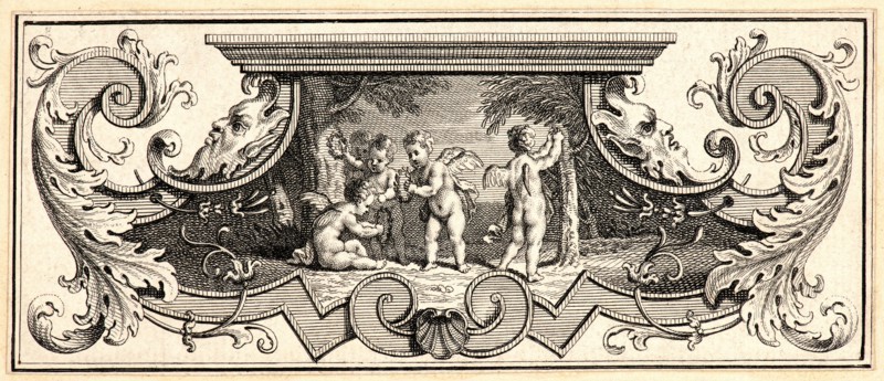 Bernard Picart (French, 1673 - 1733). Putti. Etching. Plate: 53 mm x 130 mm (2.09 in. x 5.12 in.).