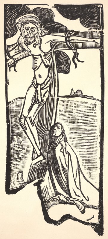 Ãâmile Bernard (French, 1868 - 1941). Christ (Crucifixion), 1894. Woodcut on heavy cream laid paper. Image: 352 mm x 148 mm (13.86 in. x 5.83 in.).