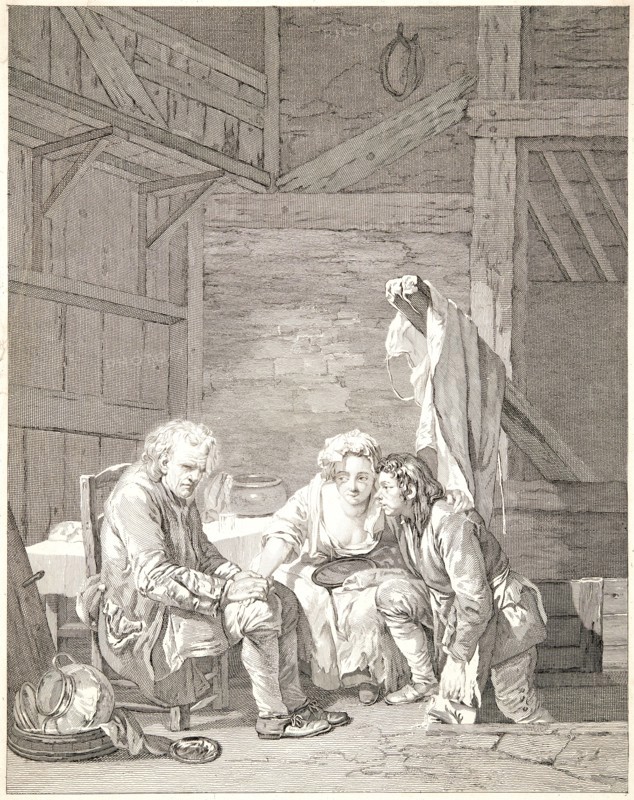 Laurent Cars (French, 1699-1771) after Jean-Baptiste Greuze (French, 1725 - 1805). The Blind Man Deceived (L'aveugle trompé), ca. 1760-1770. Etching on laid paper. Plate: 385 mm x 360 mm (15.16 in. x 14.17 in.). First of two states, before letters.