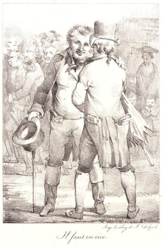 Nicolas Toussaint Charlet (French, 1792 - 1845). Il Faut en Rire, ca. 1830. Lithograph on wove paper. Image: 245 mm x 175 mm (9.65 in. x 6.89 in.).
