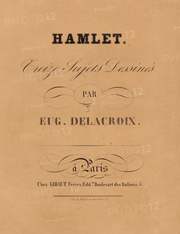 EugÃ¨ne Delacroix (French, 1798 - 1863). Hamlet: title page, 1834-1843. From Hamlet. Lithographs.