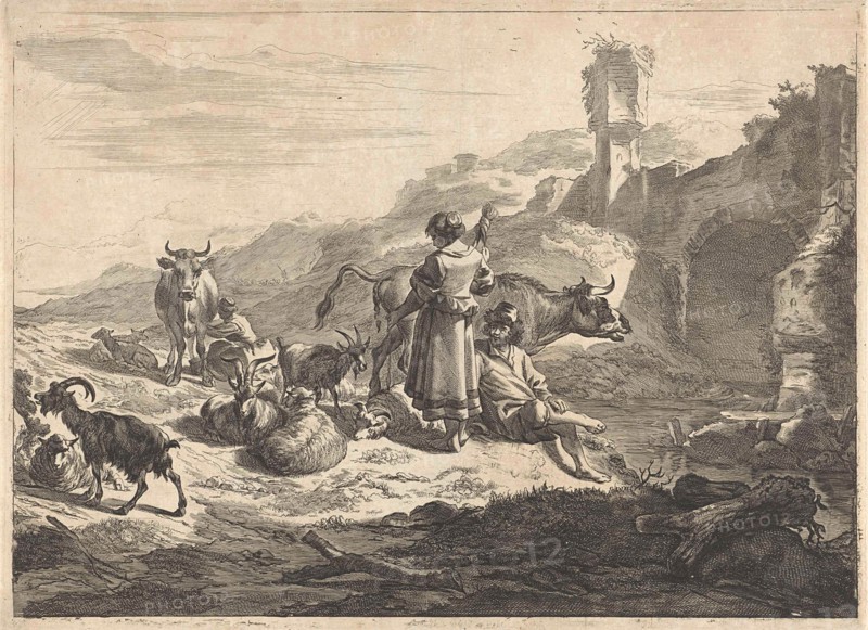 Standing spinster, Cornelis Visscher (II), 1638-1658