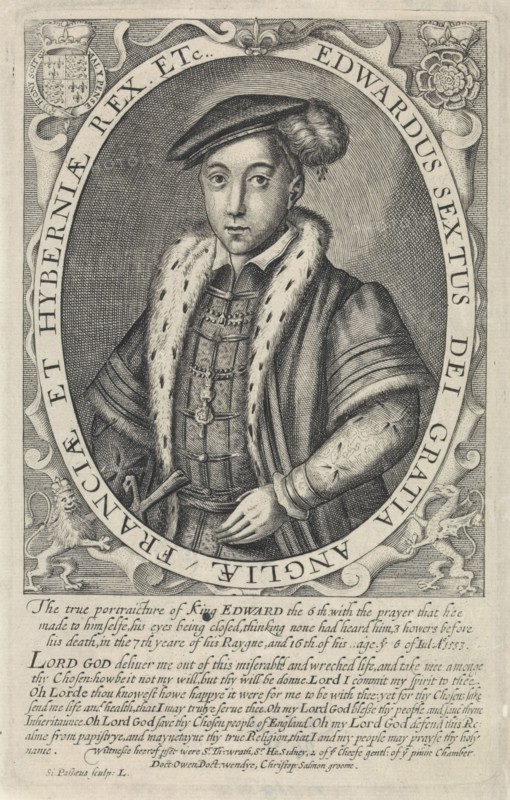 Portrait of Edward VI, King of England, Simon van de Passe, 1618