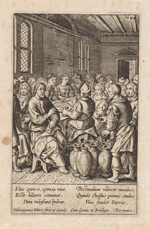 Wedding at Cana, Hieronymus Wierix, 1563 - before 1619