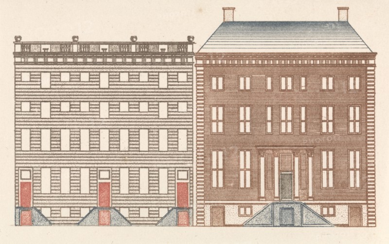 Amsterdam canal houses on the Keizersgracht 452 and 480-476, The Netherlands, print maker: Anonymous, Cornelis Danckerts II, Johan Teyler, 1696 - 1706