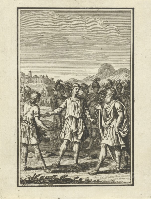 Telemachus talking with Mentor, Jacob Folkema, 1715