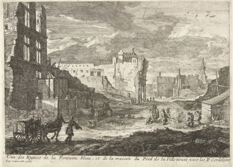 Ruins of the fountain the Spauwer Brussels Belgium, 1695, Augustin Coppens, 1695