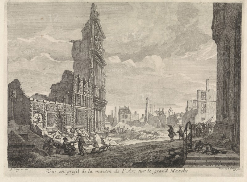 Ruins on the Grand Place, Brussels, Belgium, 1695