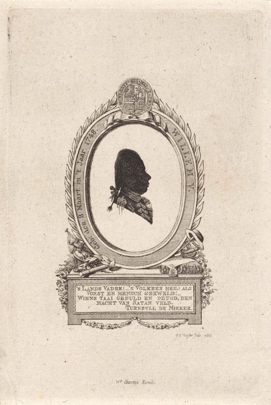Portrait of Willem V, prins van Oranje-Nassau. Jan Gerritsz. Visser, Willem Coertse, 1786
