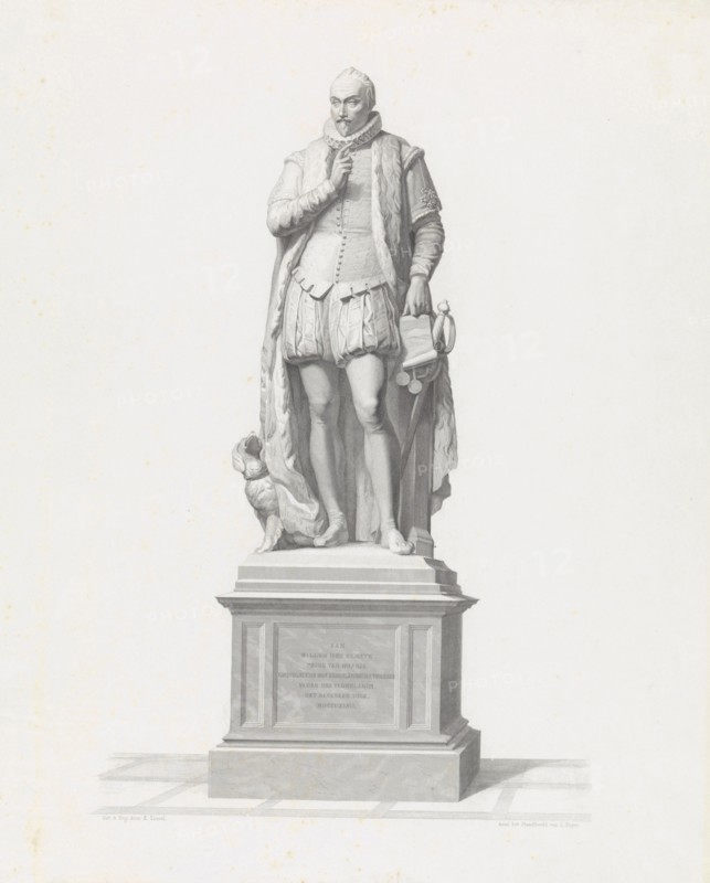 Statue of Prince William I on the Square in The Hague, The Netherlands, Edouard Taurel, 1847-1892