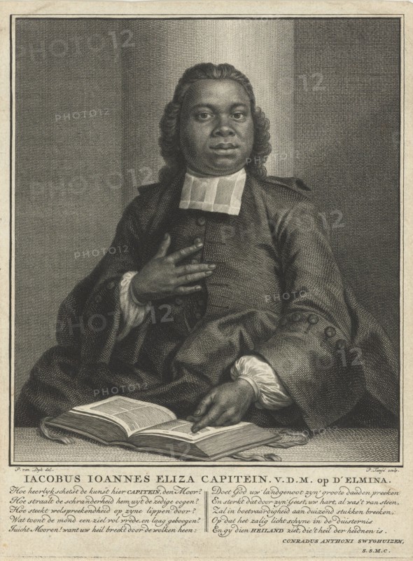 Portrait of Jacobus Elisa Johannes Capitein, Pieter Tanje, 1742, print maker: Pieter Tanjé