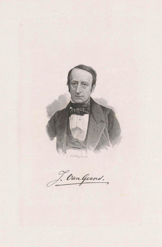 Portrait of the doctor Jan van Geuns, print maker: Dirk Jurriaan Sluyter, 1840 - 1886