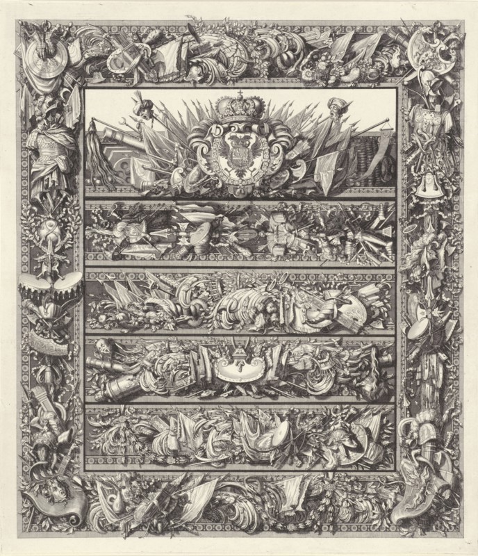 War Trophies and the coat of arms of Charles V of Habsburg, Anonymous, 1683-1783