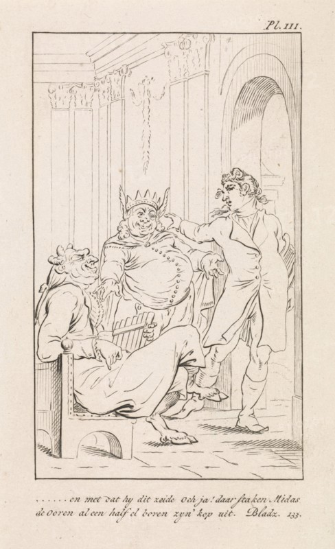 King Midas with donkey ears, DaniÃ«l Veelwaard (I), Jacob Smies, FranÃ§ois Bohn, 1802 - 1809