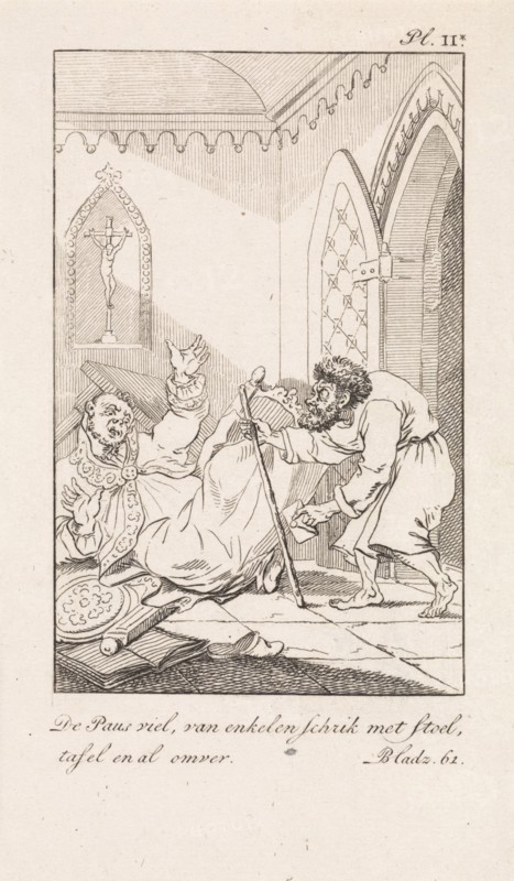 Falling cleric and a man with a letter, DaniÃ«l Veelwaard (I), Jacob Smies, FranÃ§ois Bohn, 1802 - 1809