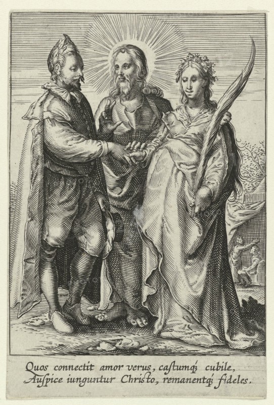 Marriage of spiritual love, Jan Saenredam, Anonymous, Hendrick Goltzius, 1575-1657