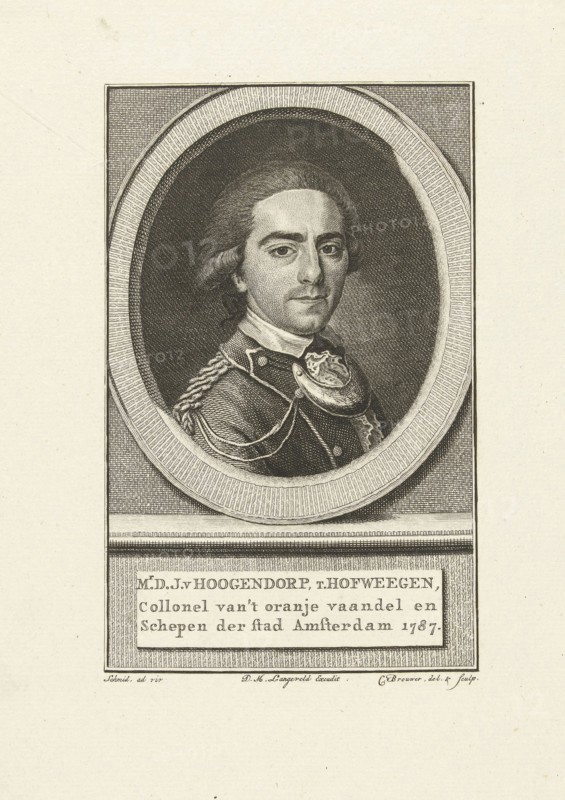 Portrait of Diederik Johan, rijksgraaf van Hogendorp van Hofwegen, Cornelis Brouwer, Dirk Meland Langeveld, 1741-1803