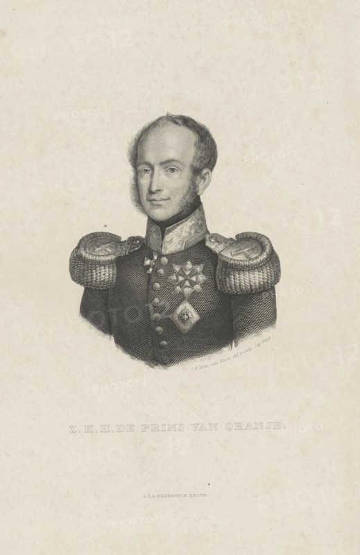 Portrait of William II, King of the Netherlands, Jan Baptist Tetar van Elven, 1820 - 1850