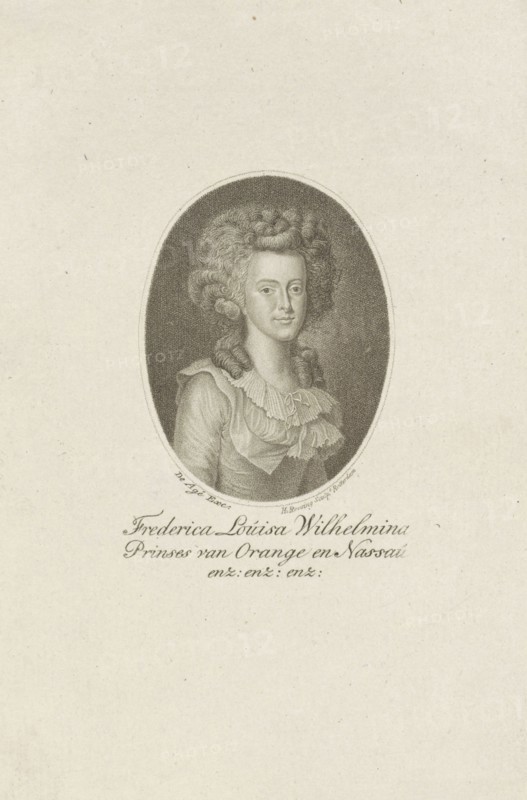 Portrait of Louise, Princess of Orange-Nassau, Hendrik Roosing, Johannes Francois Jacobs de Age, 1785-1801