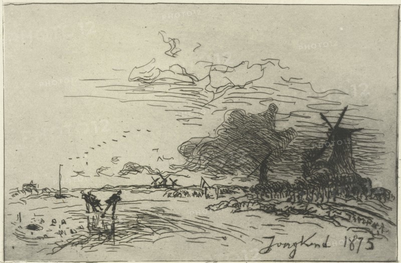 Winter Landscape near Rotterdam, The Netherlands, Johan Barthold Jongkind, 1875