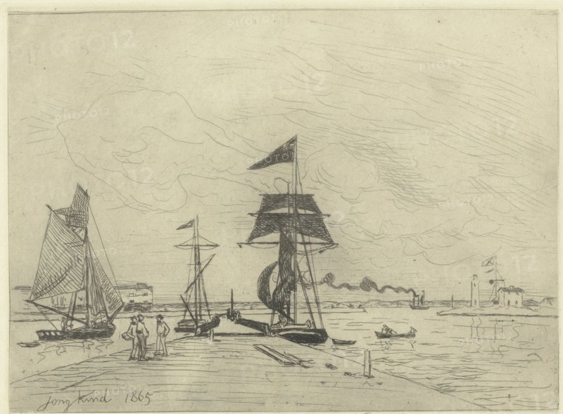 Jetty at Honfleur, Johan Barthold Jongkind, 1865