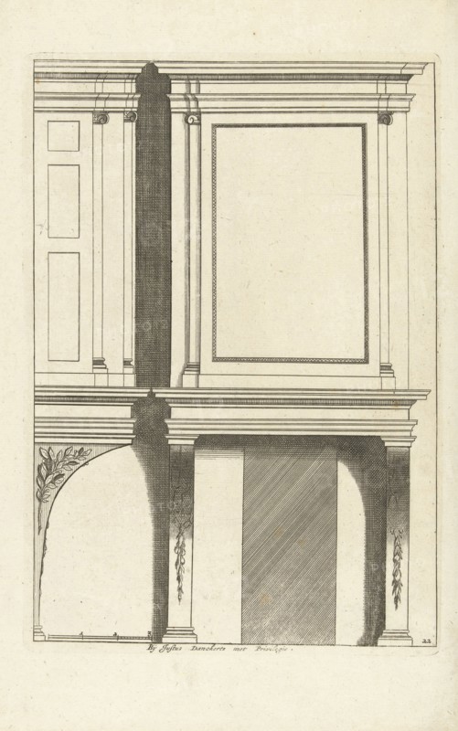 Interior, decoration, design, ornament, ornamental, architecture, Cornelis Danckerts (I), Pieter Jansz. Post, Justus Danckerts, c. 1675 - c. 1686