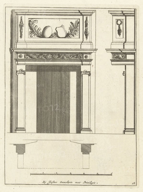 Interior, decoration, design, ornament, ornamental, architecture, Cornelis Danckerts (I), Pieter Jansz. Post, Justus Danckerts, c. 1675 - c. 1686