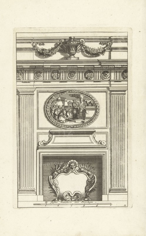 Two Tuscan pilasters, interior, decoration, design, ornament, ornamental, architecture, Jean Lepautre, Justus Danckerts, c. 1675 - c. 1686