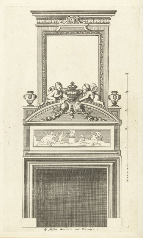 Interior, decoration, design, ornament, ornamental, architecture, Cornelis Danckerts (I), Pierre Bullet, Justus Danckerts, c. 1675 - c. 1686