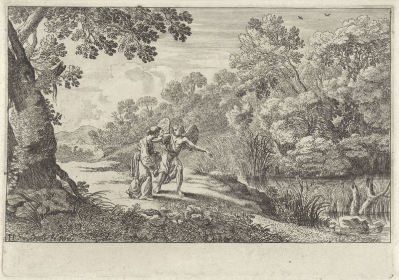 Hagar and the Angel, Herman van Swanevelt, 1629 - 1641
