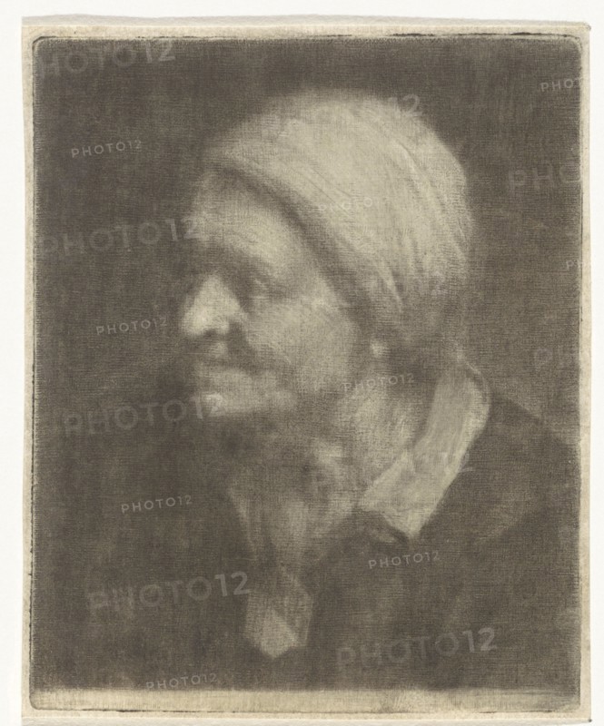 Bust Portrait of an old woman, Carel de Moor (II), 1666 - 1738