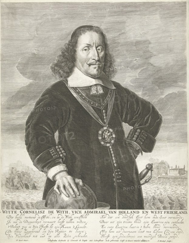 Portrait of Witte Cornelisz de With, Abraham Bloteling, Simon de Vlieger, Clement de Jonghe, 1658 - 1690