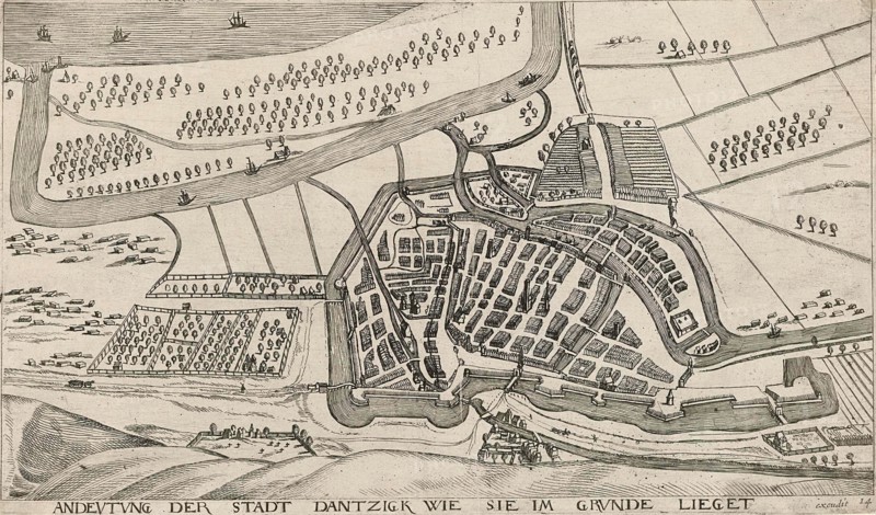In and around the city of Danzig Series of 14 numbered prints, Aegidius Dickmann, Frederik de Wit, 1605 - 1705