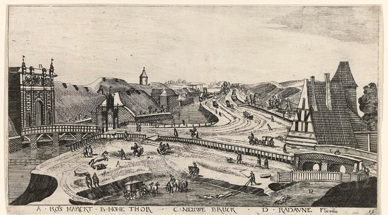 Views in and around the city of Danzig. Series of 14 numbered prints, Aegidius Dickmann, Frederik de Wit, 1605 - 1705